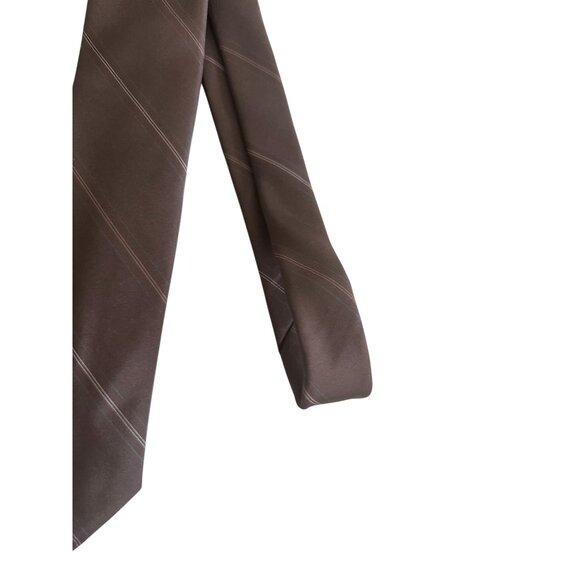 CHRISTIAN DIOR Men’s Vintage Brown Striped Tie - Picture 6 of 6